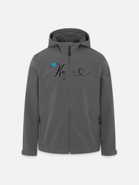 Kaya Name Vorname Kalligrafieherz - Recycelte Männer Softshell-Jacke von Stanley/Stella - Anthrazit