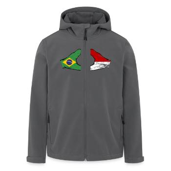 Brasilien Monaco Flagge Haende Herzform used - Recycelte Männer Softshell-Jacke von Stanley/Stella - Anthrazit - Vorne - AI Model Male 185 light (185cm)
