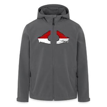 Monaco Indonesien Flagge Haende Herzform used - Recycelte Männer Softshell-Jacke von Stanley/Stella - Anthrazit - Vorne - AI Model Male 185 light (185cm)