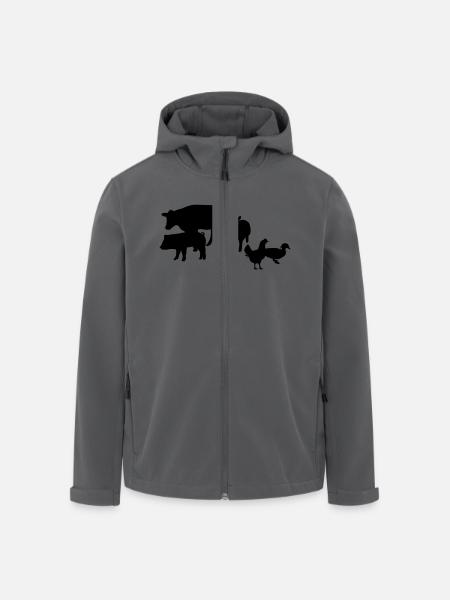 Animalfarm - Recycelte Männer Softshell-Jacke von Stanley/Stella - Anthrazit