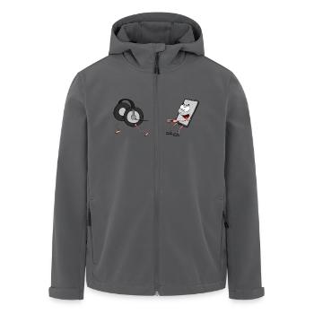 handy mit kopfhörer - Recycelte Männer Softshell-Jacke von Stanley/Stella - Anthrazit - Vorne - AI Model Male 185 light (185cm)