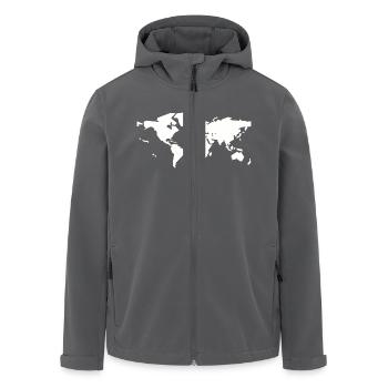 Weiß-Weltkarte - Recycelte Männer Softshell-Jacke von Stanley/Stella - Anthrazit - Vorne - AI Model Male 185 light (185cm)