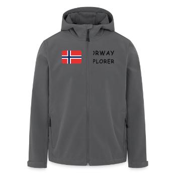 NORWAY EXPLORER black-lettered - Recycelte Männer Softshell-Jacke von Stanley/Stella - Anthrazit - Vorne - AI Model Male 185 light (185cm)