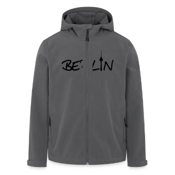 Berlin Schriftzug - Recycelte Männer Softshell-Jacke von Stanley/Stella - Anthrazit - Vorne - AI Model Male 185 light (185cm)