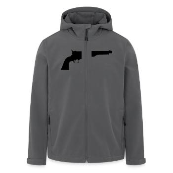 Pistole Western Revolver Symbol Zeichen Icon Logo - Recycelte Männer Softshell-Jacke von Stanley/Stella - Anthrazit - Vorne - AI Model Male 185 light (185cm)