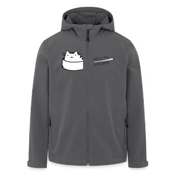 Katze in Pfanne - Hunger - Recycelte Männer Softshell-Jacke von Stanley/Stella - Anthrazit - Vorne - AI Model Male 185 light (185cm)