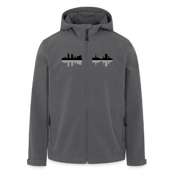 Skyline Hamburg Schatten - Recycelte Männer Softshell-Jacke von Stanley/Stella - Anthrazit - Vorne - AI Model Male 185 light (185cm)