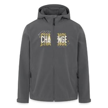 Black Typography Challenge Hoodie - Recycelte Männer Softshell-Jacke von Stanley/Stella - Anthrazit - Vorne - AI Model Male 185 light (185cm)