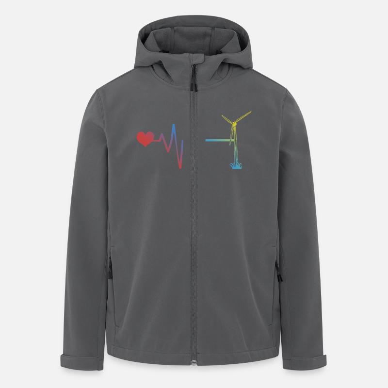 Windrad Puls Herzschlag Energie - Recycelte Männer Softshell-Jacke von Stanley/Stella - Anthrazit