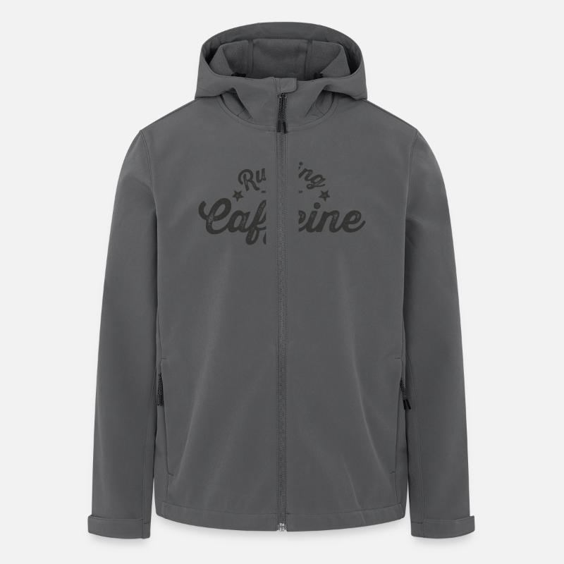 Running on Caffeine Schriftzug - Recycelte Männer Softshell-Jacke von Stanley/Stella - Anthrazit