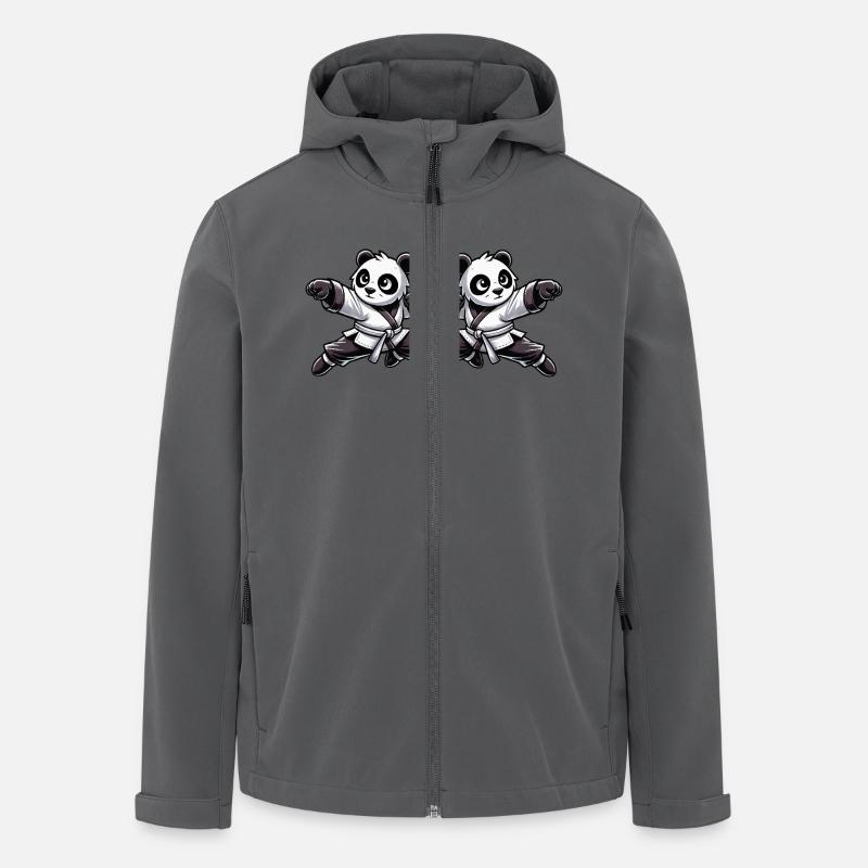 panda karate comic 2 - Recycelte Männer Softshell-Jacke von Stanley/Stella - Anthrazit