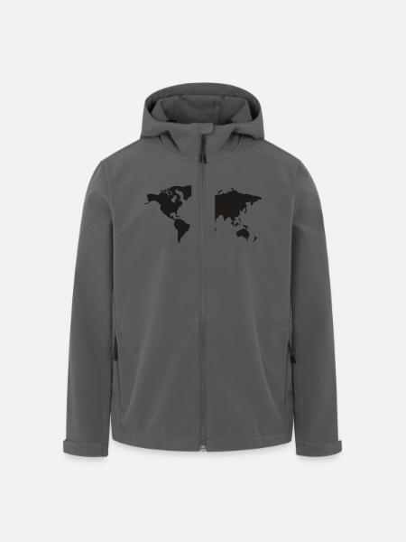 Welt - Erde - Karte - Landkarte - Recycelte Männer Softshell-Jacke von Stanley/Stella - Anthrazit