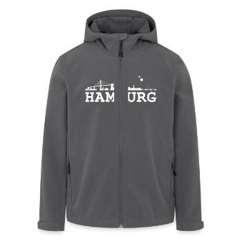 Hamburg - Recycelte Männer Softshell-Jacke von Stanley/Stella - Anthrazit - Vorne - AI Model Male 185 light (185cm)