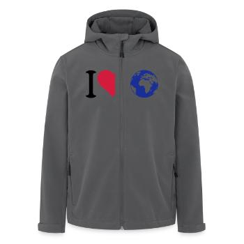 I love our Planet Naturschutz Umweltschutz - Recycelte Männer Softshell-Jacke von Stanley/Stella - Anthrazit - Vorne - AI Model Male 185 light (185cm)