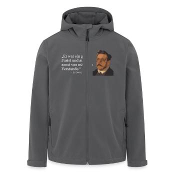 Ludwig Thoma Zitat - Recycelte Männer Softshell-Jacke von Stanley/Stella - Anthrazit - Vorne - AI Model Male 185 light (185cm)