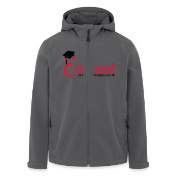 examiniert - jetzt wird delegiert - Recycelte Männer Softshell-Jacke von Stanley/Stella - Anthrazit - Vorne - AI Model Male 185 light (185cm)