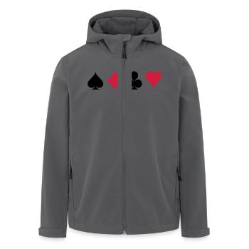 Pik Kreuz Herz Karo - Kartenblatt - Recycelte Männer Softshell-Jacke von Stanley/Stella - Anthrazit - Vorne - AI Model Male 185 light (185cm)