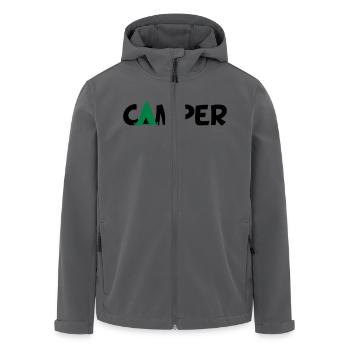camp , camping, camping , caravan, trekking , hiki - Recycelte Männer Softshell-Jacke von Stanley/Stella - Anthrazit - Vorne - AI Model Male 185 light (185cm)