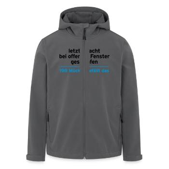 Nacht Schlaf Fenster Mücken Social Media Facebook - Recycelte Männer Softshell-Jacke von Stanley/Stella - Anthrazit - Vorne - AI Model Male 185 light (185cm)