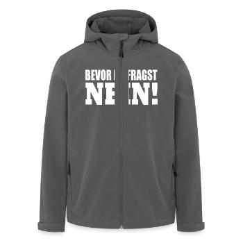 bevor du fragst nein - Recycelte Männer Softshell-Jacke von Stanley/Stella - Anthrazit - Vorne - AI Model Male 185 light (185cm)