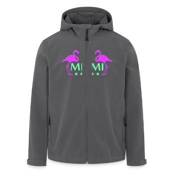 Miami USA 2 Flamingos Sterne Vögel Amerika Florida - Recycelte Männer Softshell-Jacke von Stanley/Stella - Anthrazit - Vorne - AI Model Male 185 light (185cm)
