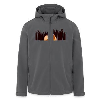 Schiff Sonne Palmen Südsee Abend Sonnenuntergang - Recycelte Männer Softshell-Jacke von Stanley/Stella - Anthrazit - Vorne - AI Model Male 185 light (185cm)