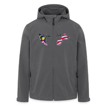 Malaysia Flagge in der Malaysia Landkarte MY - Recycelte Männer Softshell-Jacke von Stanley/Stella - Anthrazit - Vorne - AI Model Male 185 light (185cm)