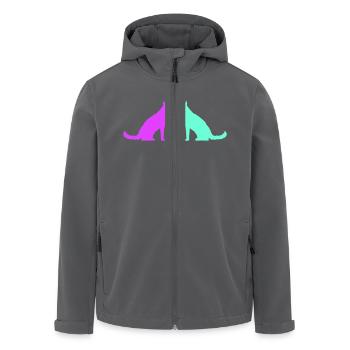 2 Hunde Liebe Herz Team Sitzen Zwei Freunde Paar - Recycelte Männer Softshell-Jacke von Stanley/Stella - Anthrazit - Vorne - AI Model Male 185 light (185cm)