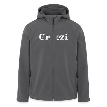 Grüezi - Schweiz - Switzerland - Swiss - Suisse - Recycelte Männer Softshell-Jacke von Stanley/Stella - Anthrazit - Vorne - AI Model Male 185 light (185cm)