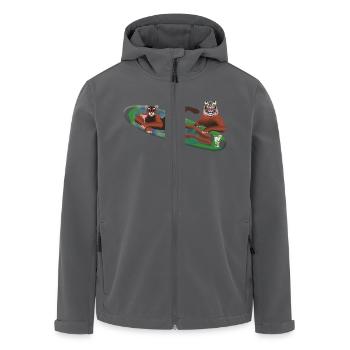 Tiger im Wasser - Recycelte Männer Softshell-Jacke von Stanley/Stella - Anthrazit - Vorne - AI Model Male 185 light (185cm)