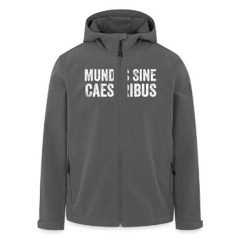 Mundus Sine Caesaribus Zitat Latein - Recycelte Männer Softshell-Jacke von Stanley/Stella - Anthrazit - Vorne - AI Model Male 185 light (185cm)