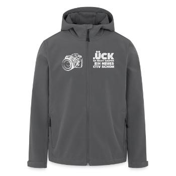 Fotografen Glück Kamera - Recycelte Männer Softshell-Jacke von Stanley/Stella - Anthrazit - Vorne - AI Model Male 185 light (185cm)
