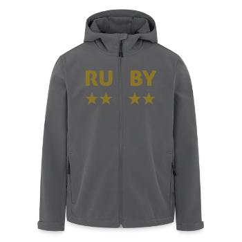 rugby - Recycelte Männer Softshell-Jacke von Stanley/Stella - Anthrazit - Vorne - AI Model Male 185 light (185cm)