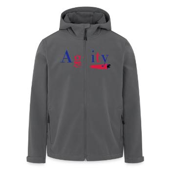Agility Schrift ein Hund im Tunnel - Recycelte Männer Softshell-Jacke von Stanley/Stella - Anthrazit - Vorne - AI Model Male 185 light (185cm)