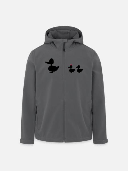 Entenfamilie mit Punk revoluzzer Ente Entchen - Recycelte Männer Softshell-Jacke von Stanley/Stella - Anthrazit
