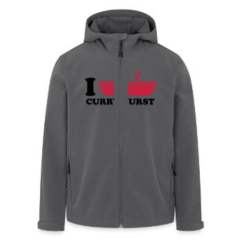 I Love Currywurst - Recycelte Männer Softshell-Jacke von Stanley/Stella - Anthrazit - Vorne - AI Model Male 185 light (185cm)