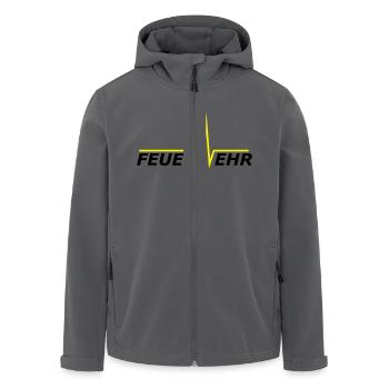 Feuerwehr Schriftzug - Recycelte Männer Softshell-Jacke von Stanley/Stella - Anthrazit - Vorne - AI Model Male 185 light (185cm)