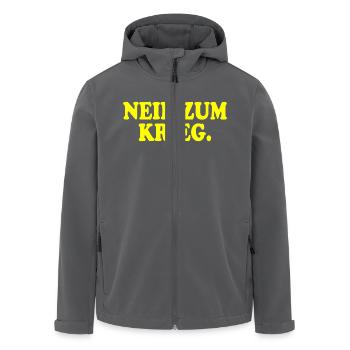 Nein zum krieg - Recycelte Männer Softshell-Jacke von Stanley/Stella - Anthrazit - Vorne - AI Model Male 185 light (185cm)