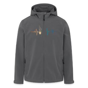 Retro Heartbeat Freundschaft - Recycelte Männer Softshell-Jacke von Stanley/Stella - Anthrazit - Vorne - AI Model Male 185 light (185cm)