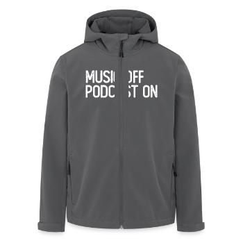 Podcast Lover - Musik aus Podcast Ein - Podcast Pod - Recycelte Männer Softshell-Jacke von Stanley/Stella - Anthrazit - Vorne - AI Model Male 185 light (185cm)