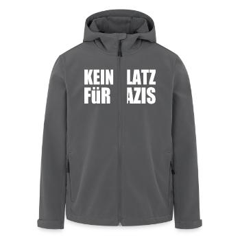 kein platz für nazis - Recycelte Männer Softshell-Jacke von Stanley/Stella - Anthrazit - Vorne - AI Model Male 185 light (185cm)