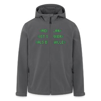Mein WLAN ist stärker als dein Wille - Recycelte Männer Softshell-Jacke von Stanley/Stella - Anthrazit - Vorne - AI Model Male 185 light (185cm)