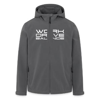 Work Drive Balance - Auto - Sportwagen - Recycelte Männer Softshell-Jacke von Stanley/Stella - Anthrazit - Vorne - AI Model Male 185 light (185cm)