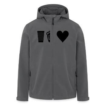 Geripptes Bembel Love - Recycelte Männer Softshell-Jacke von Stanley/Stella - Anthrazit - Vorne - AI Model Male 185 light (185cm)
