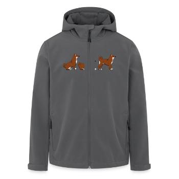 Sitz Platz Steh shiba inu - Recycelte Männer Softshell-Jacke von Stanley/Stella - Anthrazit - Vorne - AI Model Male 185 light (185cm)