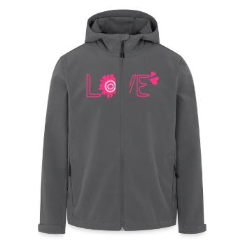 LIEBE txt & Blume - Recycelte Männer Softshell-Jacke von Stanley/Stella - Anthrazit - Vorne - AI Model Male 185 light (185cm)