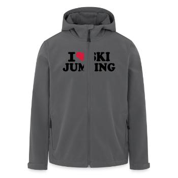 I love Ski Jumping - Recycelte Männer Softshell-Jacke von Stanley/Stella - Anthrazit - Vorne - AI Model Male 185 light (185cm)