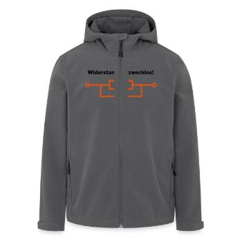 Widerstand ist zwecklos! - Recycelte Männer Softshell-Jacke von Stanley/Stella - Anthrazit - Vorne - AI Model Male 185 light (185cm)