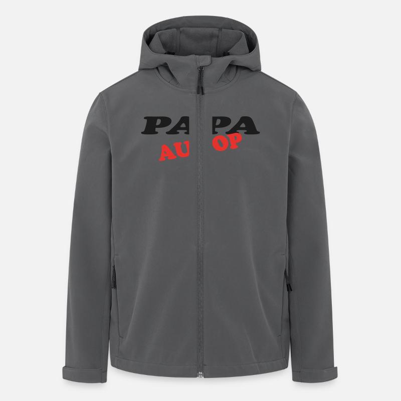 PAPA AN DER SPITZE - Recycelte Männer Softshell-Jacke von Stanley/Stella - Anthrazit