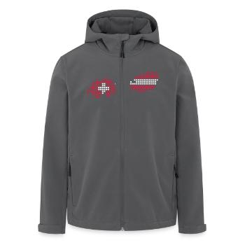 Schweiz Österreich Pixel Karte - Recycelte Männer Softshell-Jacke von Stanley/Stella - Anthrazit - Vorne - AI Model Male 185 light (185cm)
